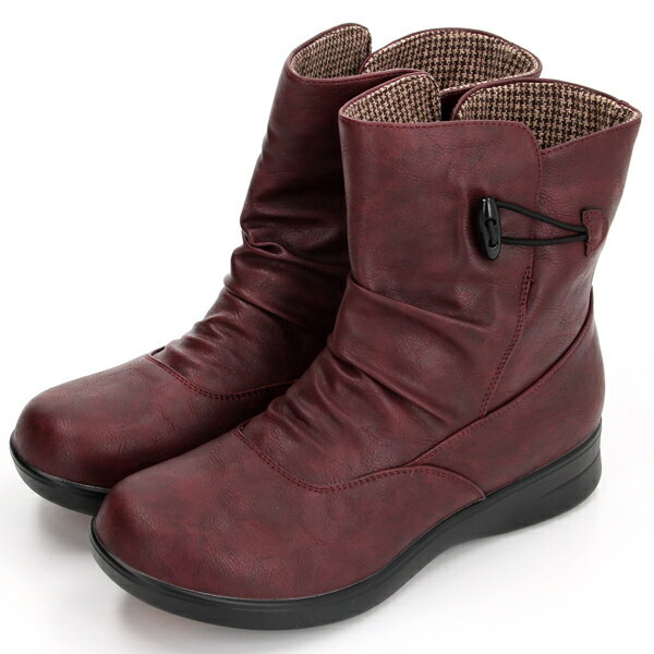 防滑・防水・あったか・幅広ショートブーツ／ビュース（beauth）