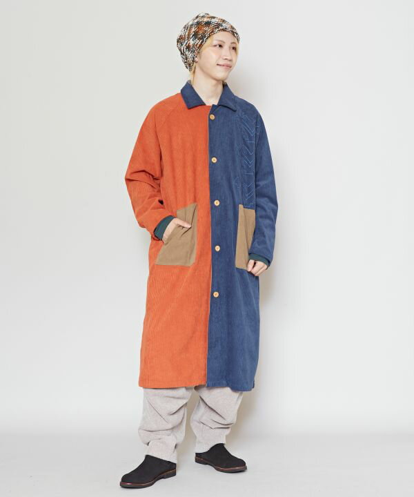 【チャイハネ】ワークシーMEN'Sパッチワークロングシャツ／チャイハネ（CAYHANE）