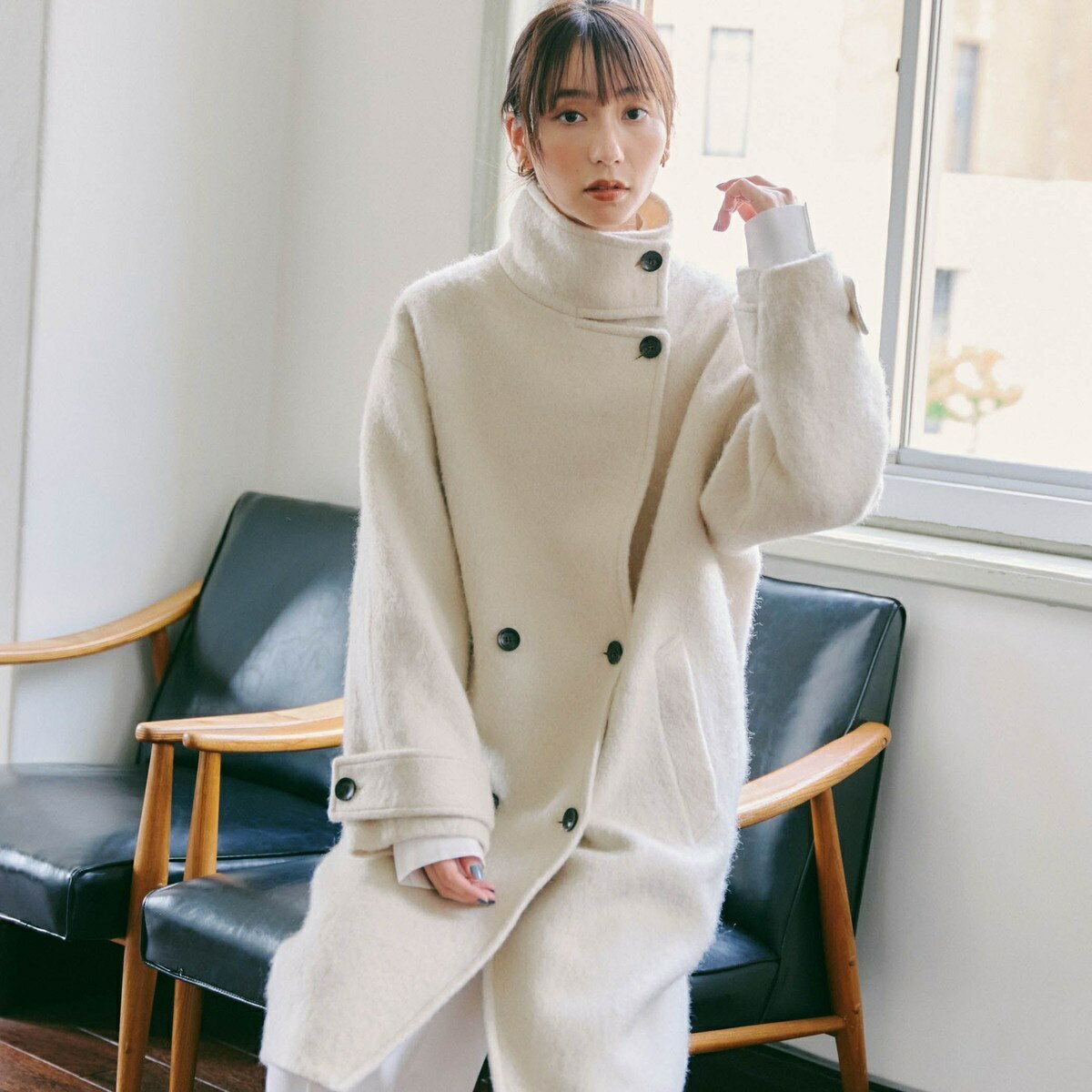 スタンドカラーシャギーコート／ドロワットロートレアモン（Droite lautreamont）のサムネイル