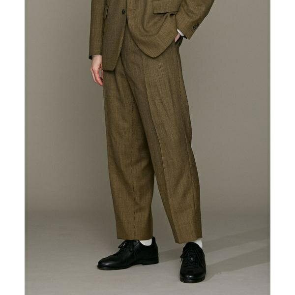 LB.01／ハイツイストツィードツープリーツテーパードパンツ／ナノユニバース（NANO universe）