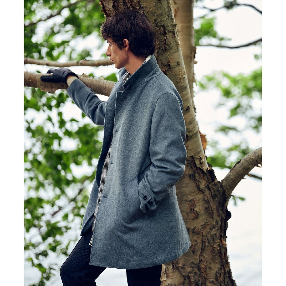 【ウエストも伸びる！/ハイパワーストレッチ/洗える】 メルトンジャージー ストライプ パンツ／ジョセフアブード（JOSEPH ABBOUD）