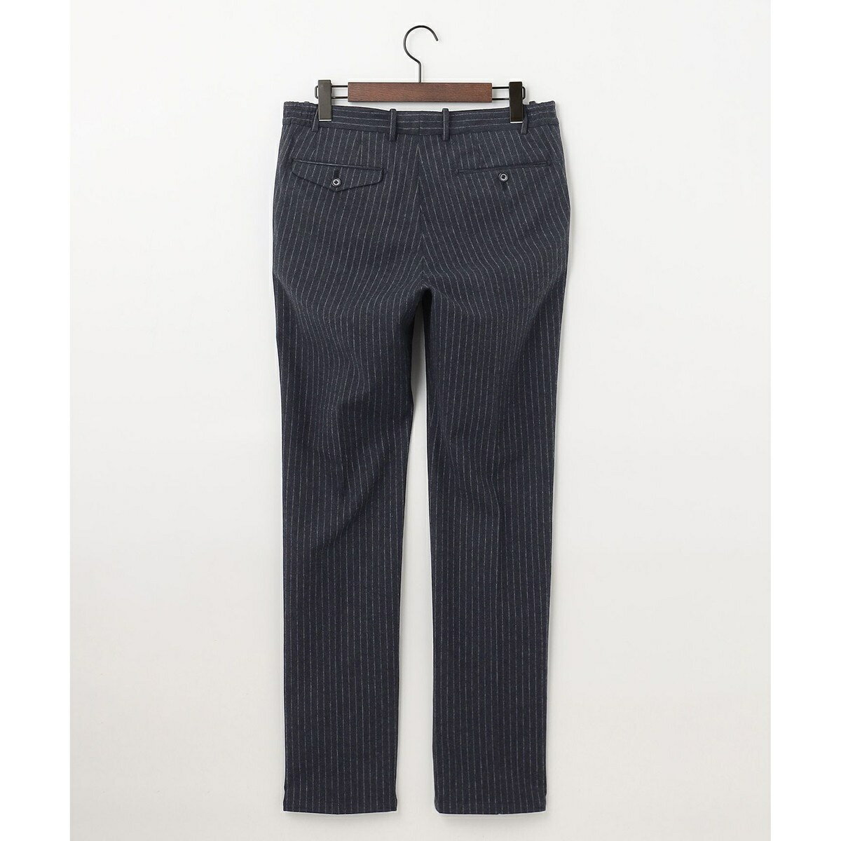 【ウエストも伸びる！/ハイパワーストレッチ/洗える】 メルトンジャージー ストライプ パンツ／ジョセフアブード（JOSEPH ABBOUD）