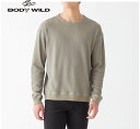 【BODY WILD】　【発熱ワッフル】クルーネックロングスリーブTシャツ／ボディワイルド（BODY WILD）