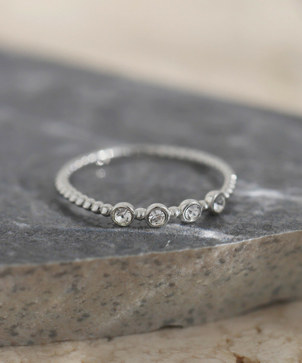 連なりビジューピンキーリング／アネモネ（ANEMONE）