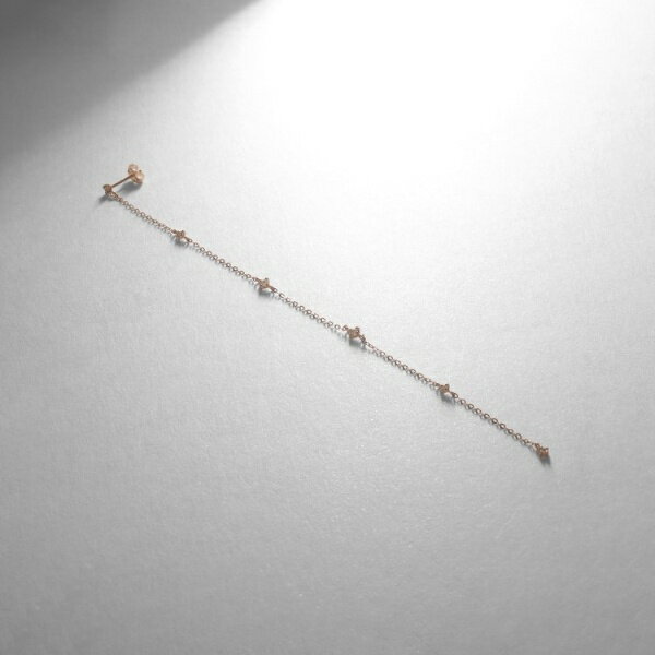 K10ダイヤモンド ステーションロング スタッドピアス（片耳用）／ココシュニック（COCOSHNIK）