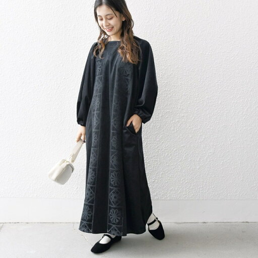 bon_meur:〈洗濯機可能〉ベロア カットワーク ワンピース/シップス エニィ(SHIPS any) bon_meur:〈洗濯機可能〉ベロア カットワーク ワンピース/シップス エニィ(SHIPS any)