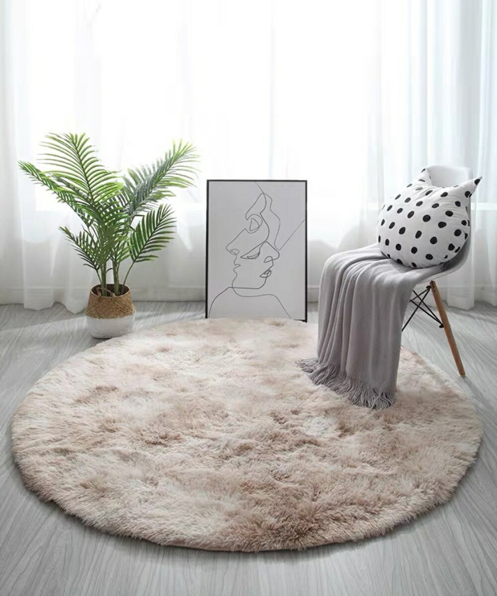 シンプル起毛フサフササークルマット／アイモハ（aimoha）