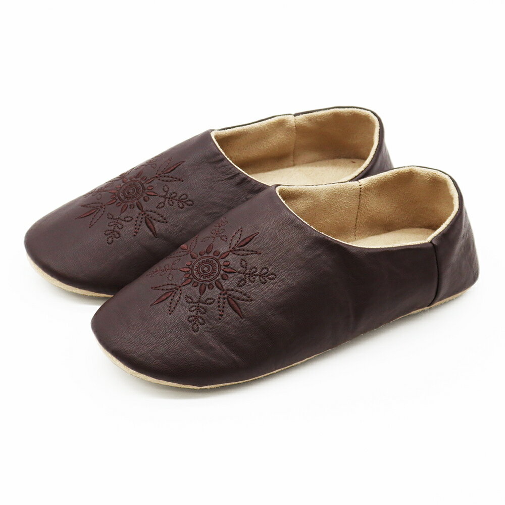 2WAY モロッカン刺繍メタリックバブーシュ Lサイズ／オクムラ（okumura）