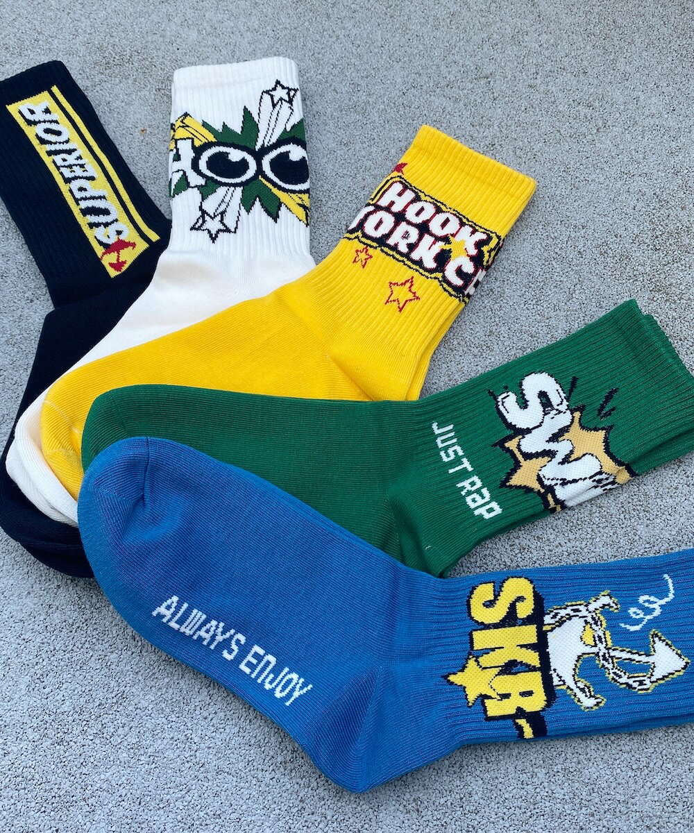 個性的なポップ風ハイソックス5足セット ／フック（HOOK）