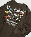 裏起毛 スウェットトレーナー ダックデュード ビッグシルエット バックプリント 男女兼用／ダックデュード（DUCK DUDE）