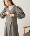 ウエストタックフレアーラインニットワンピース/バブ(Bab)(4)