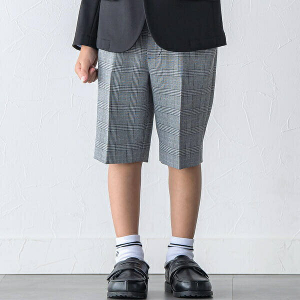 グレンチェックハーフパンツ(90~130cm)／ベベ（BeBe）