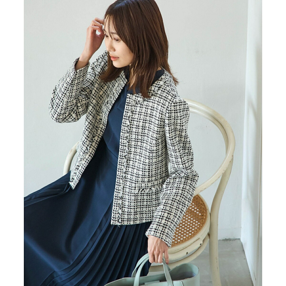 リボンテープツイードフリンジジャケット/ロペピクニック(ROPE' PICNIC)