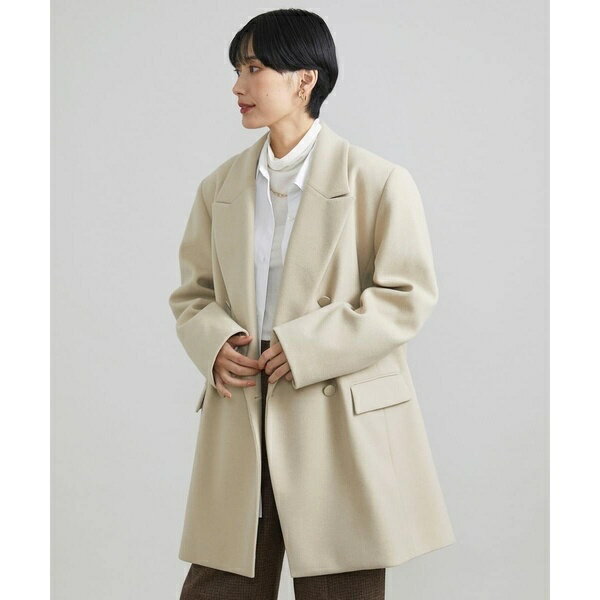 [小さいサイズ]ジャージーメルトンダブルブレストジャコット／ミッシェルクラン（MICHEL KLEIN）