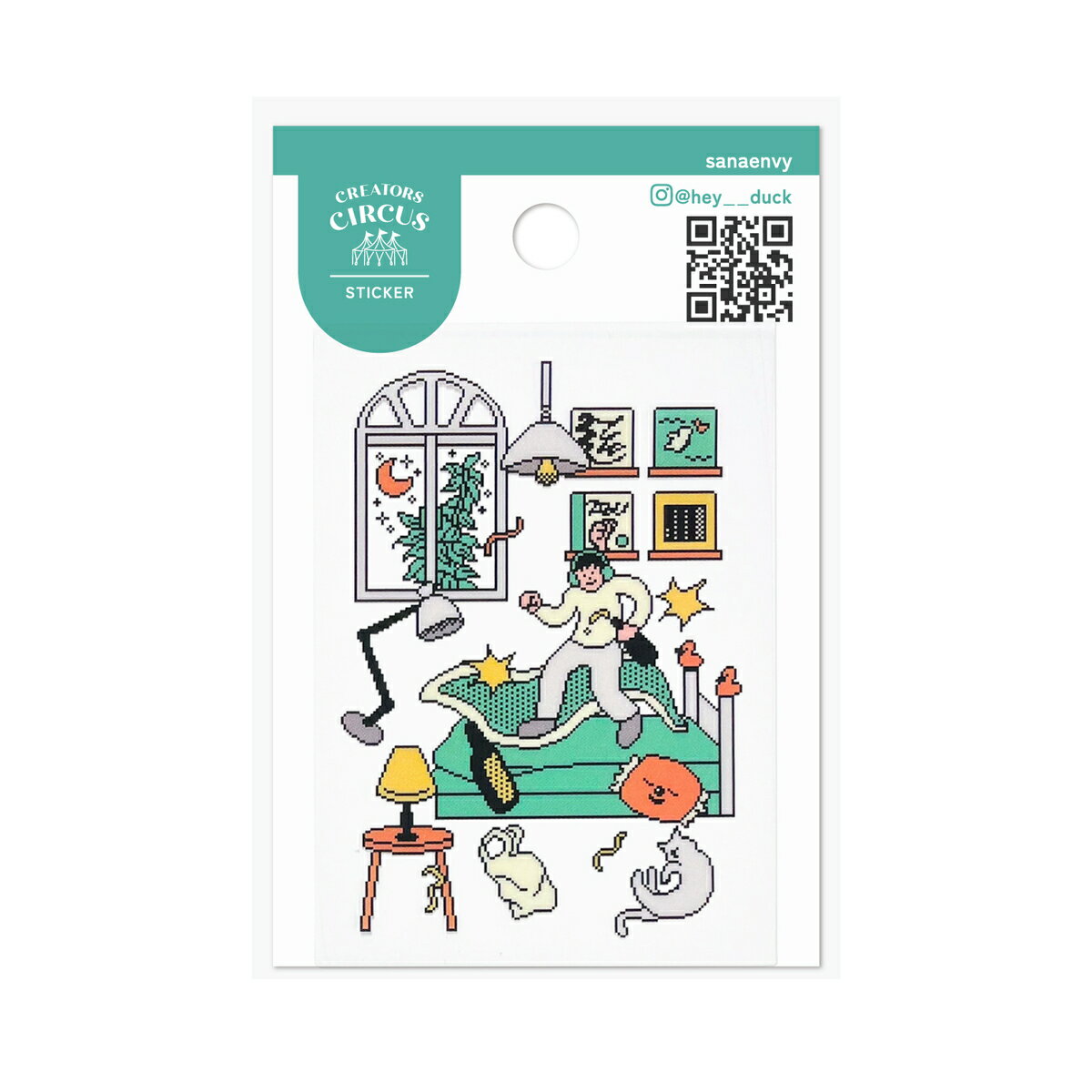 クリエイターズサーカス ステッカー drinking at home／フロンティア（FRONTIER）