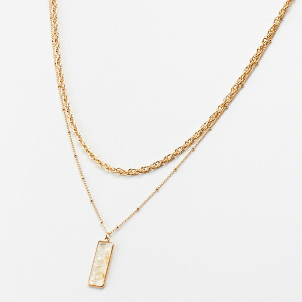 レイヤードシェルトップンネックレス／ユウキュウ（U.Q）