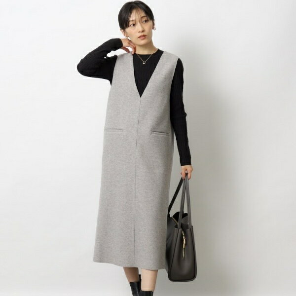 ウールライク ジャージVネックジャンドレジャンスカ【洗濯機洗い可】／オペークドットクリップ（OPAQUE.CLIP）のサムネイル