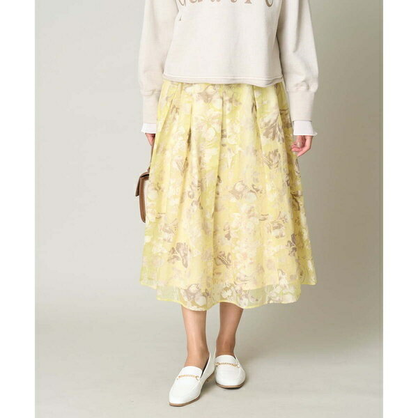 オパールフラワープリントタックギャザースカート／アー・ヴェ・ヴェ（a.v.v）