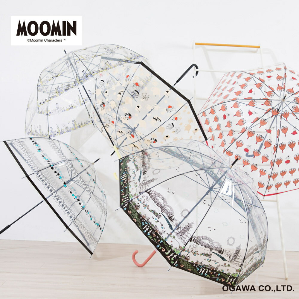 ムーミン(ビニール傘/手開き長傘雨傘/安全カバー付き)／ラインドロップス（LINE DROPS）