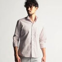 リバーシブルドビー7分袖スタンドカラーシャツ／ニコルクラブフォーメン（NICOLE CLUB FOR MEN）