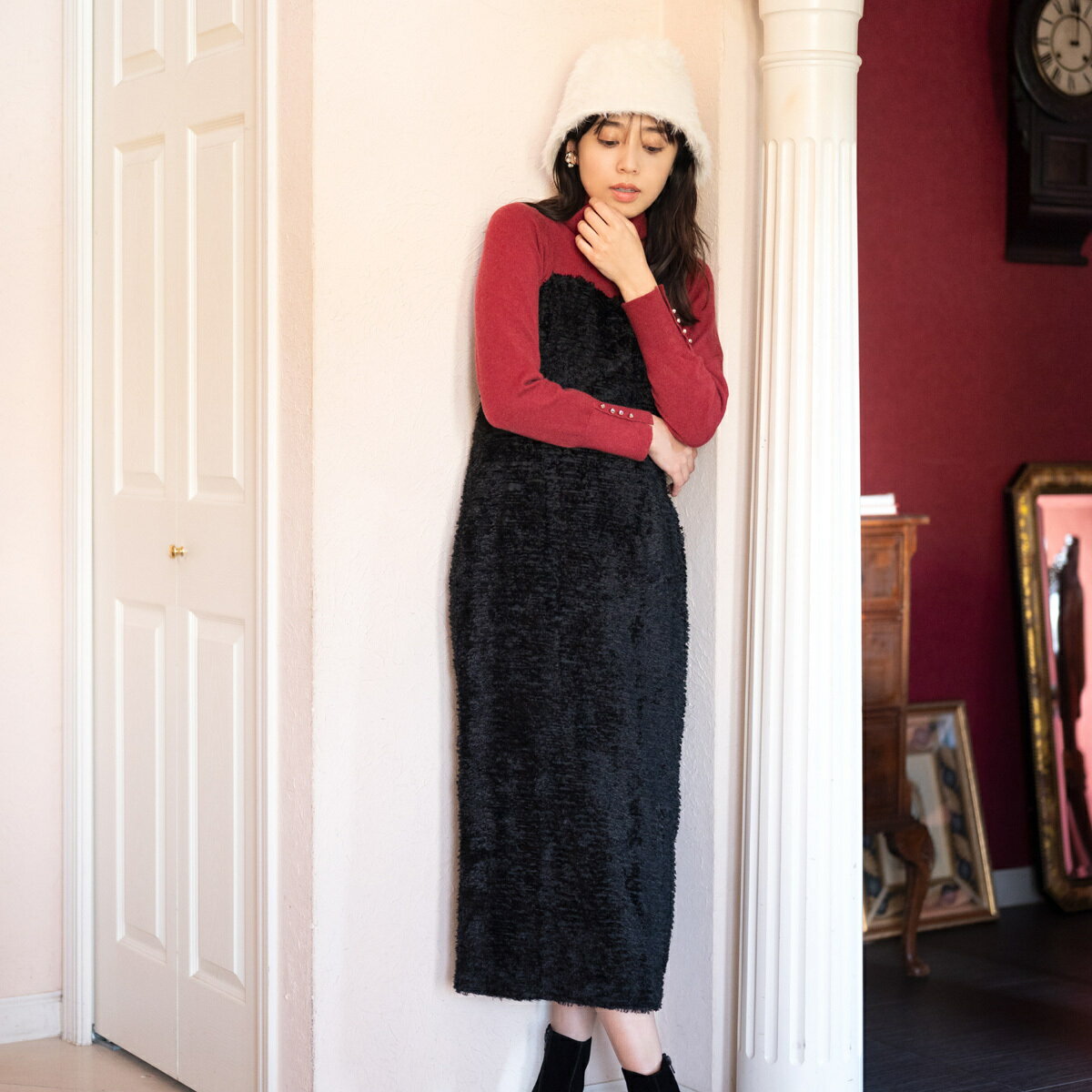 カットジャガードフリンジキャミワンピース/MM347420/ミッシュマッシュ(MISCH MASCH)