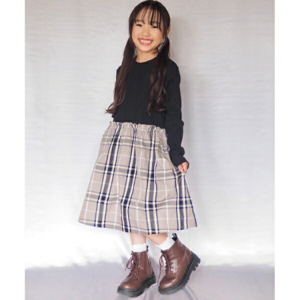 【110-140cm】チェック柄 ドッキングワンピース／シューラルー（SHOOLARUE）のサムネイル