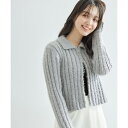 【一部店舗限定】ラメフェザー衿付ジップカーディガン/ロペピクニック(ROPE' PICNIC)