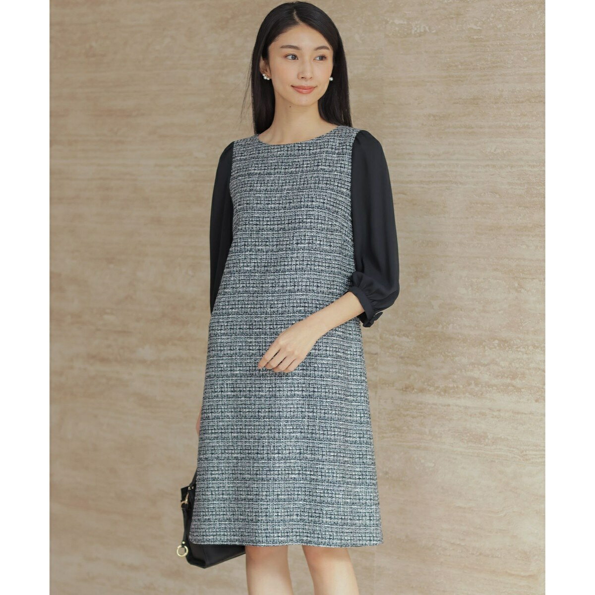 【KUMIKYOKU NAVY】ラメループモールツイード ワンピース／組曲（KUMIKYOKU）のサムネイル