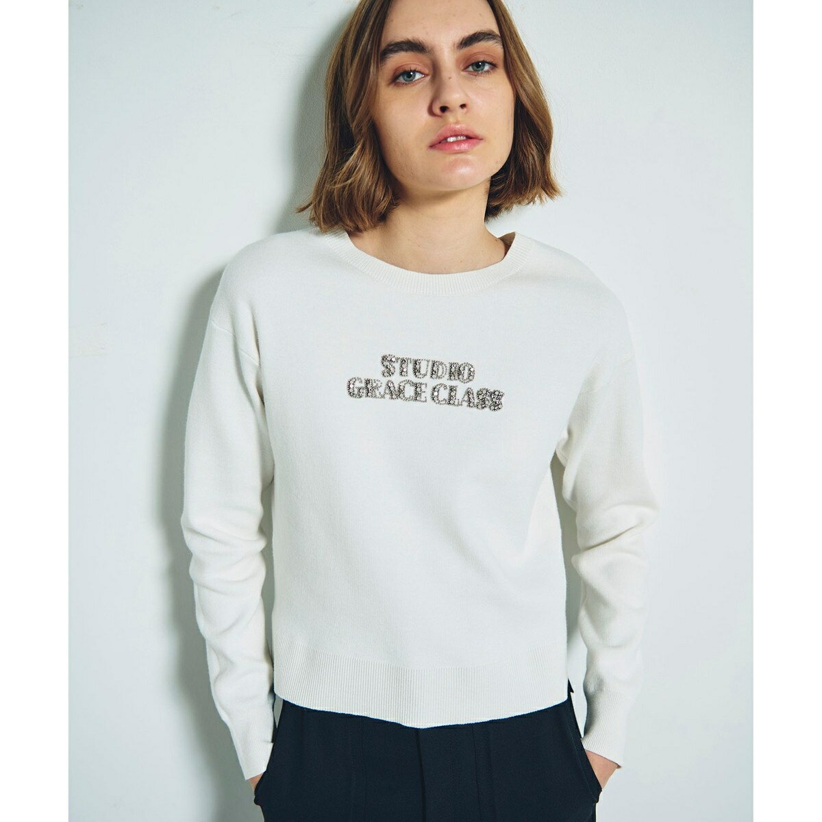 ロゴビジューニットトップ／グレースコンチネンタル（GRACE CONTINENTAL）