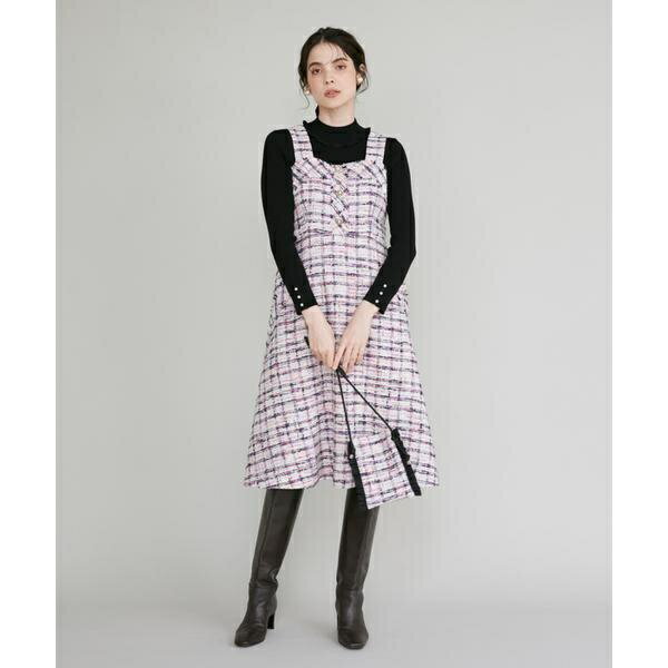 《M Maglie le cassetto》ファンシーツイードジャンパースカート／マーリエ ル カセット（Maglie le ca..