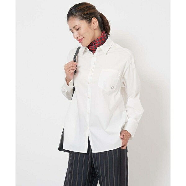 ストレッチポプリンロゴ刺繍シャツ／ジョルジュ・レッシュ（GEORGES RECH）