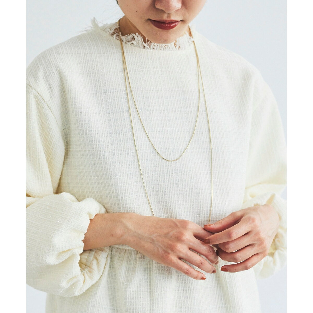 スネークチェーン2連ロングネックレス／ルクールブラン（le.coeur blanc）