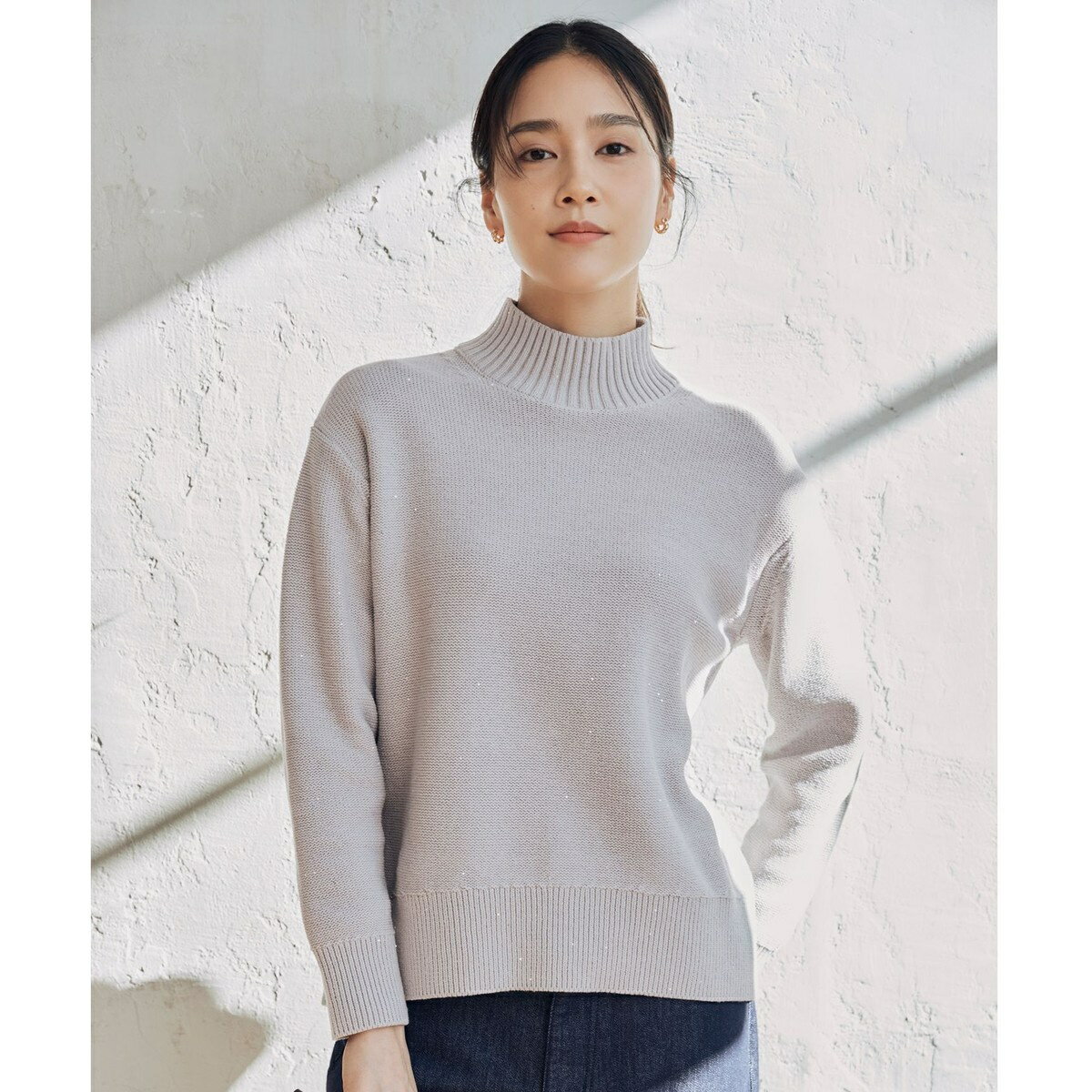 【洗える】スパングルミドルゲージ ニット／自由区（JIYU-KU）