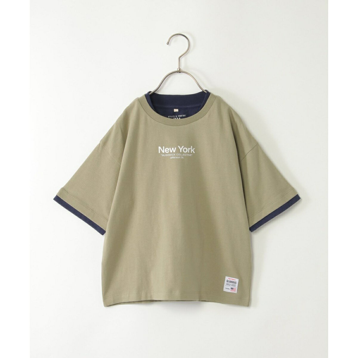 襟袖フェイクBIGTシャツ（120?160cm）／イッカ（ikka）