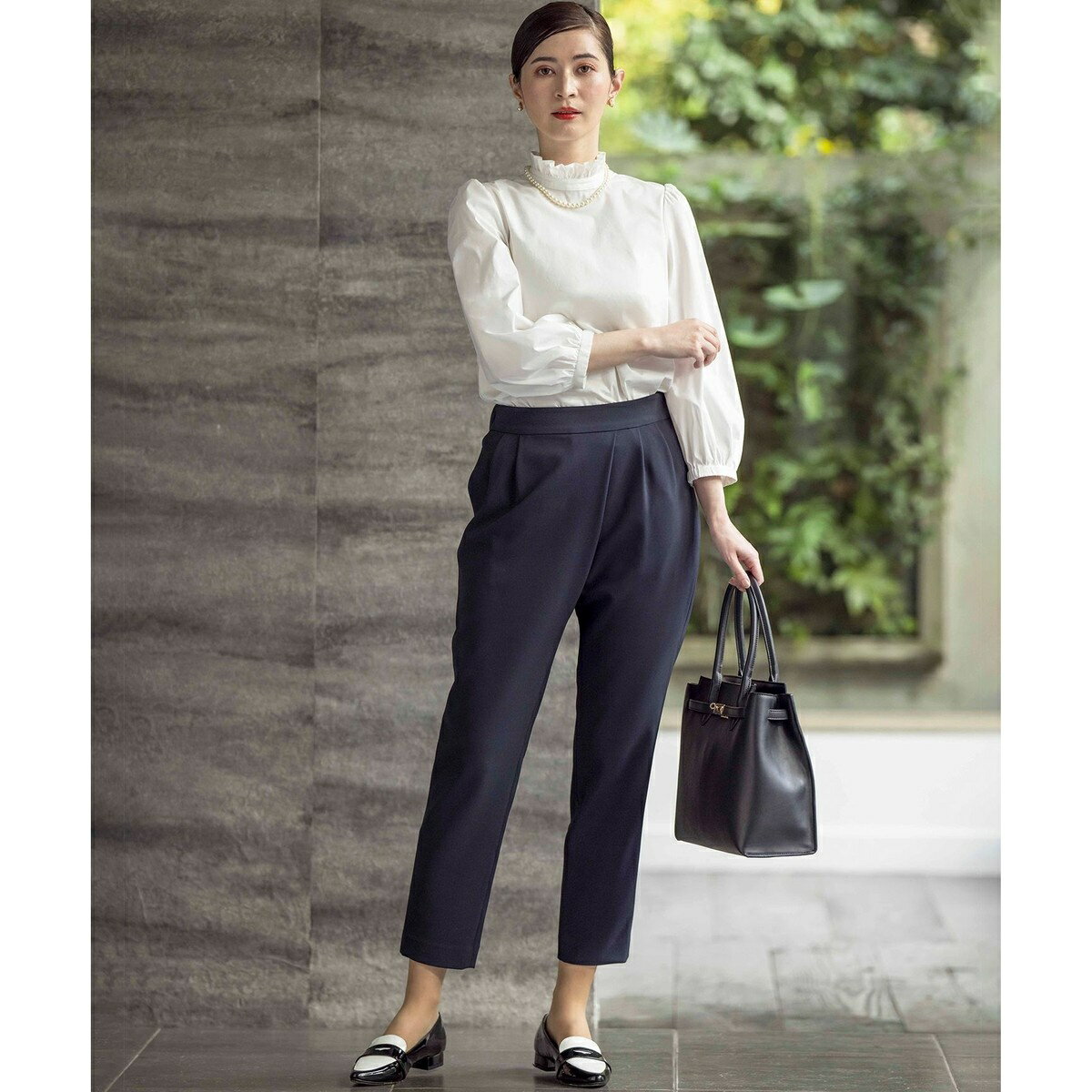 【KUMIKYOKU NAVY】コンフォータブルドレープ ラップパンツ／組曲（KUMIKYOKU）