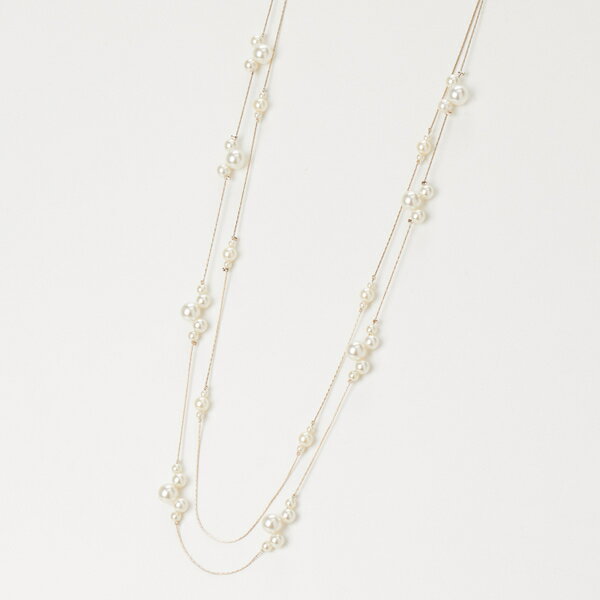 大中小パール二重ロングネックレス（結婚式/二次会/謝恩会/パーティー）／エー・アール アザレアローズ（AR Azalea Rose）