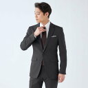 【SLIM TAPERED】2釦シングルスーツ ノータック チャコールグレー 無地 ウォッシャブル／スーツセレクト（SUIT SELECT）