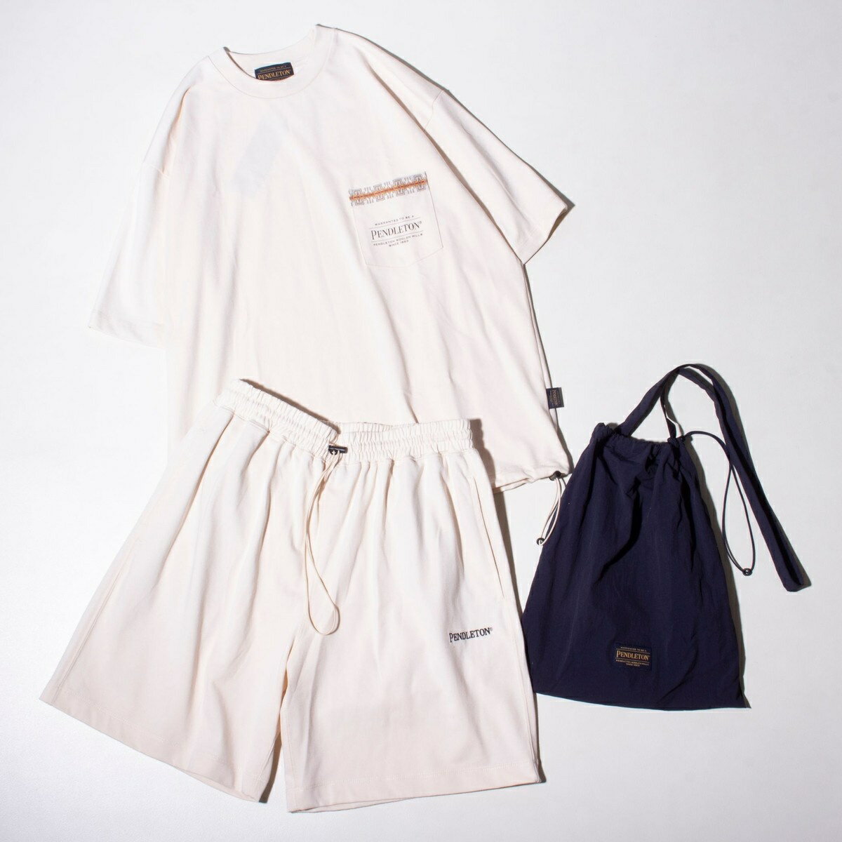 【Tシャツ＋ショーツ＋バッグ3点セット】PENDLETON ルームウェア setup／フレディ＆グロスター（FREDY＆GLOSTER）