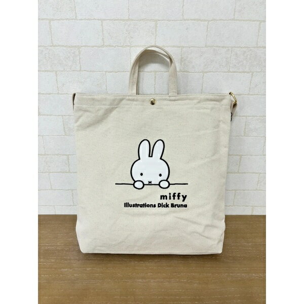 其它 - ミッフィー 2WAY帆布トートショルダーバッグ【ナチュラルミッフィーフェイス】／ハレノヒ（Hare no hi）