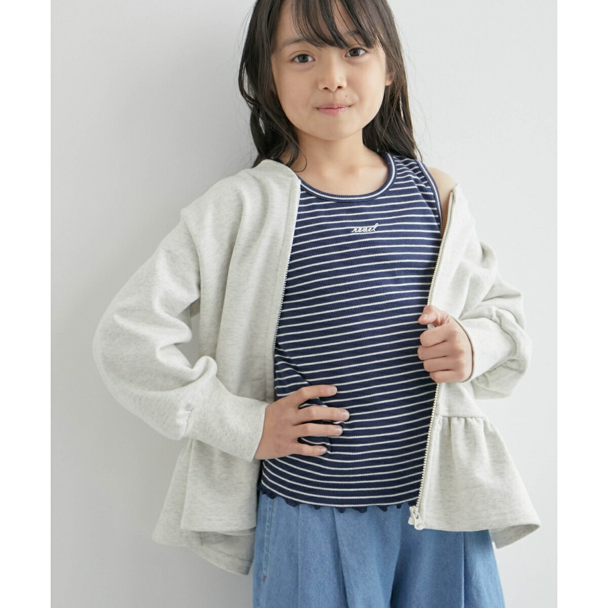 【KIDS】ミニロゴ刺繍入りボーダータンクトップ/リンクコーデ／ロペピクニックキッズ（ROPE' PICNIC KIDS） 2