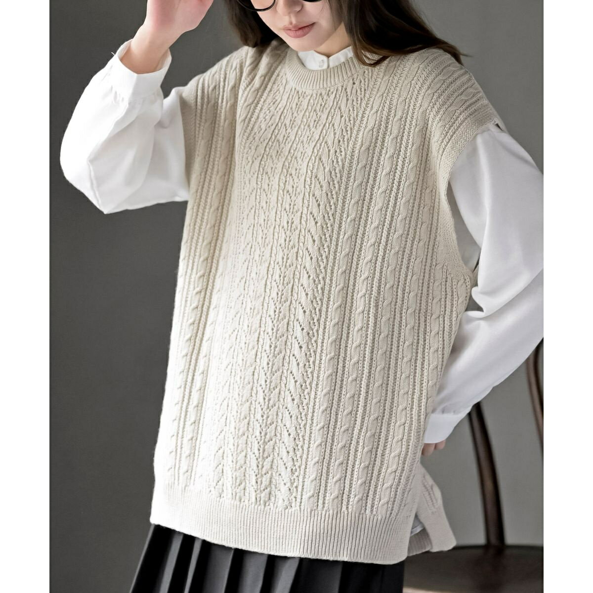 透かし柄ニットベスト／アール・ピー・エス（r.p.s）