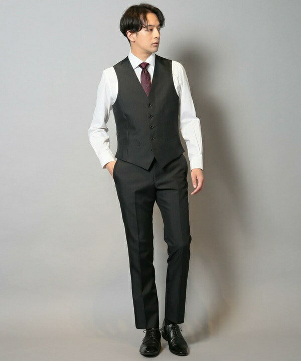 ブライトナローストライプスーツベスト（同素材セットアップあり）／クラウデッドクローゼット（CROWDED CLOSET）