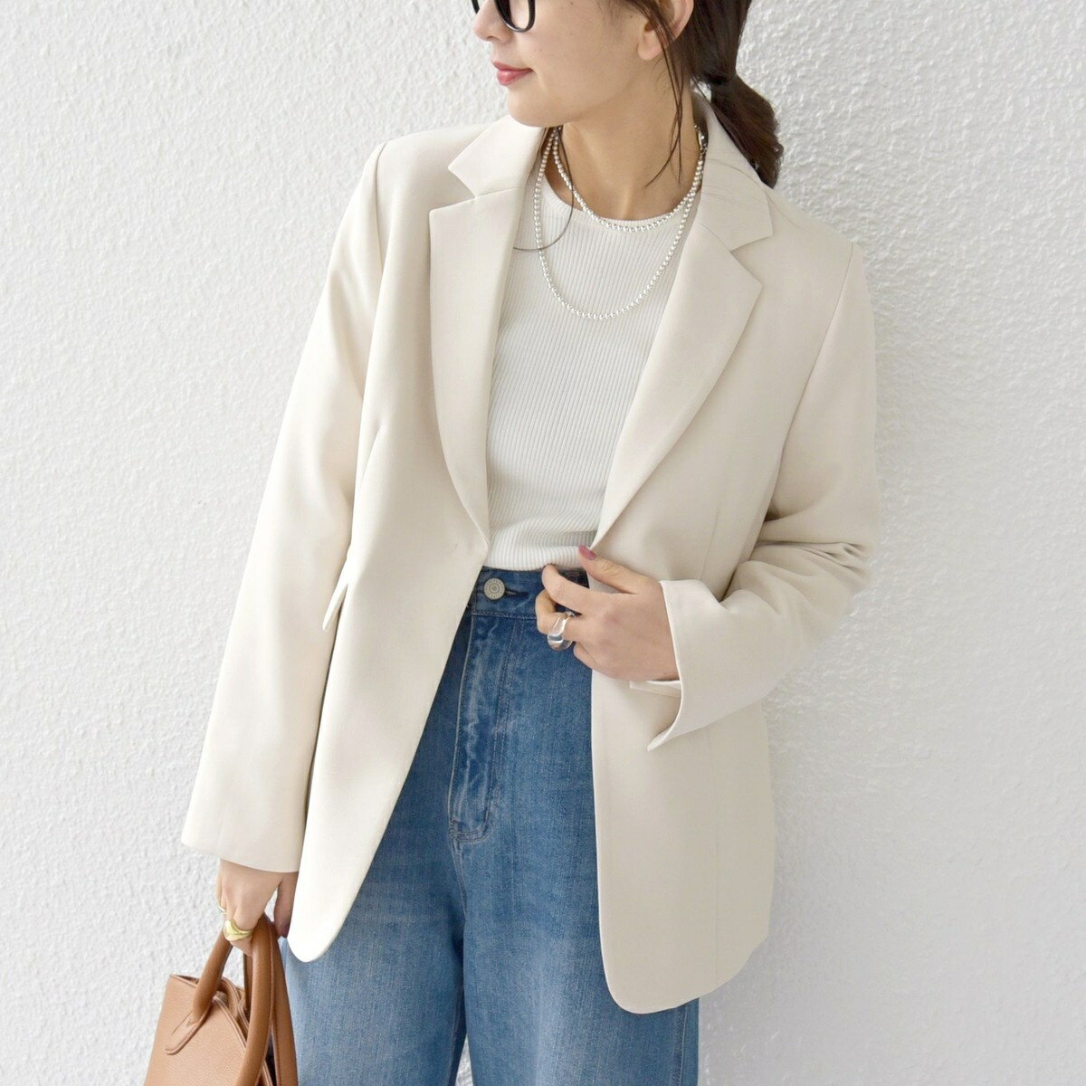 SHIPS any:〈洗濯機可能〉ダブルクロス テーラード ジャケット［NAVY BLUE］／シップス エニィ（SHIPS any）