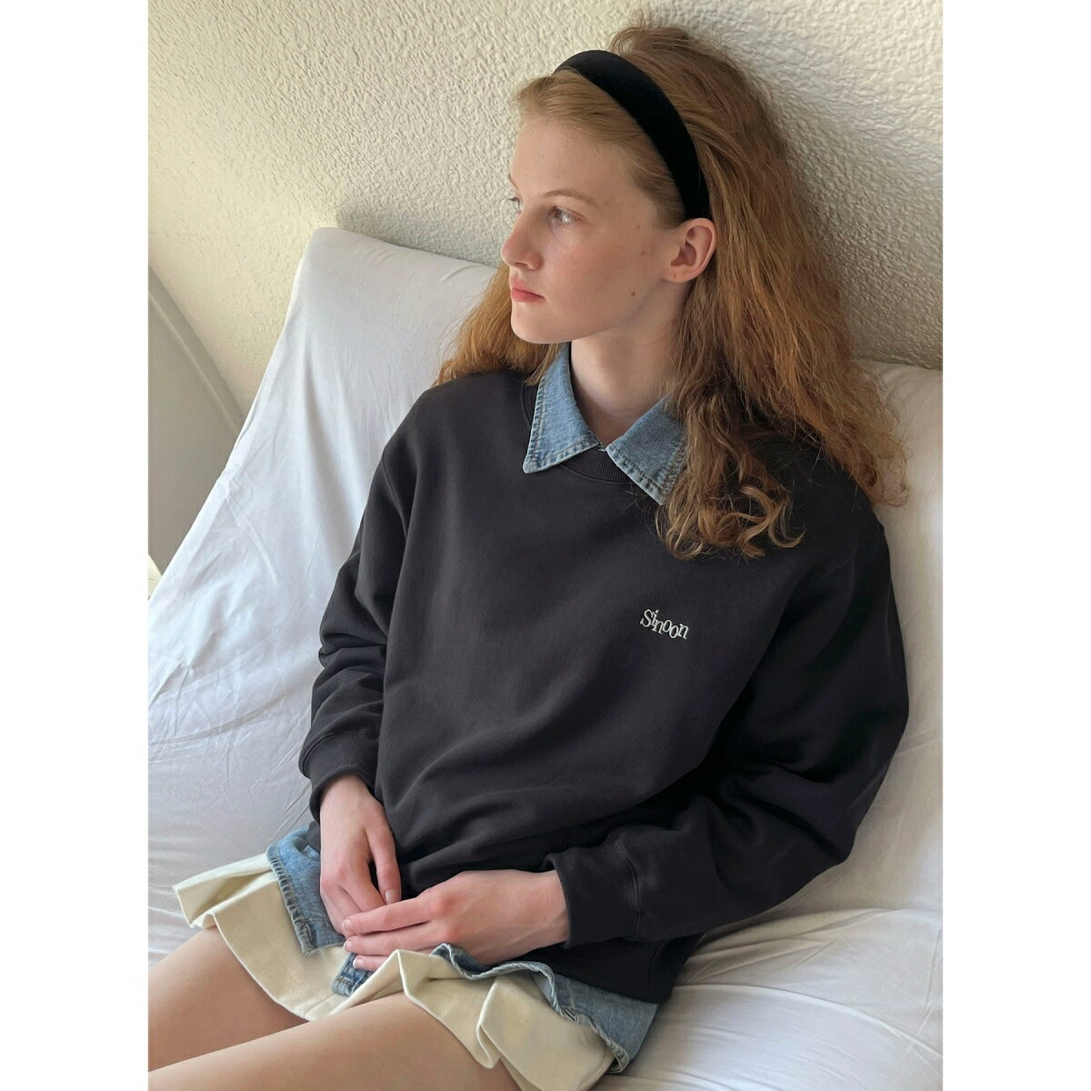 【韓国人気ブランド/sinoon】ロゴ刺繍スウェットプルオーバー【洗える】／ビス（VIS）のサムネイル