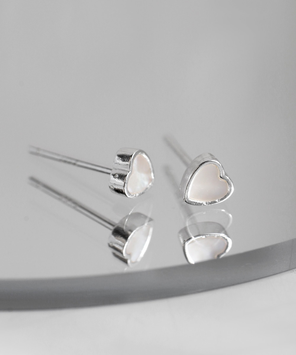 フレームハートピアス[silver925]／アネモネ（ANEMONE）