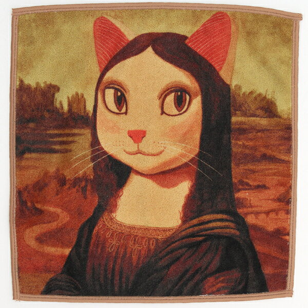 【約25X25cm】キャットアート スマホ拭きハンカチ (CAT ART)/ブルーミング(BLOOMING)