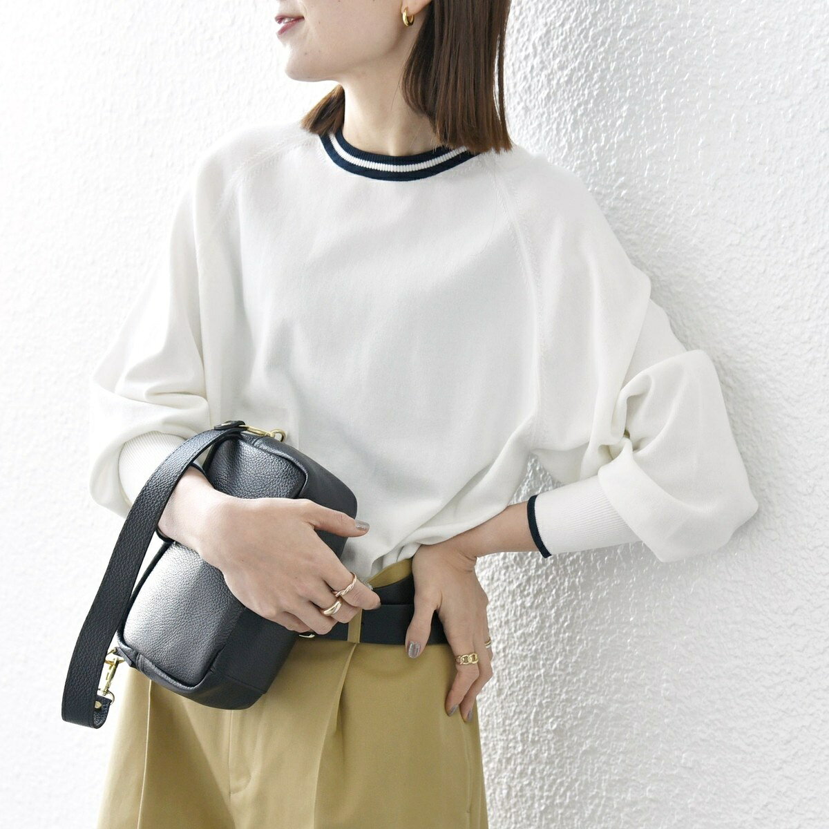 SHIPS any:〈手洗い可能〉ライン クルーネック ドルマン ニット プルオーバー／シップス エニィ（SHIPS any）
