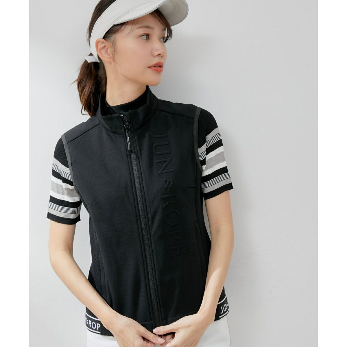 【吸汗速乾】2WAYポンチエンボスロゴベスト／ジュン＆ロぺ（JUN＆ROPE'）