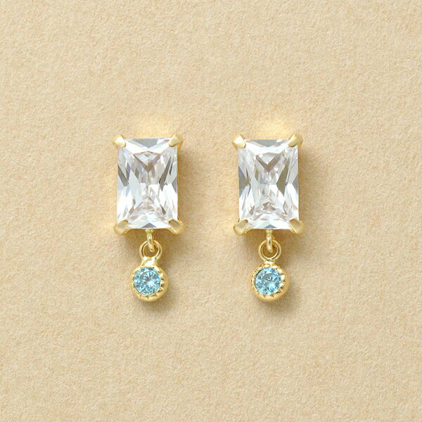 K10 クリアカラー バゲット スイングピアス( YG)／テイクアップ ピュア（TAKE-UP pure）