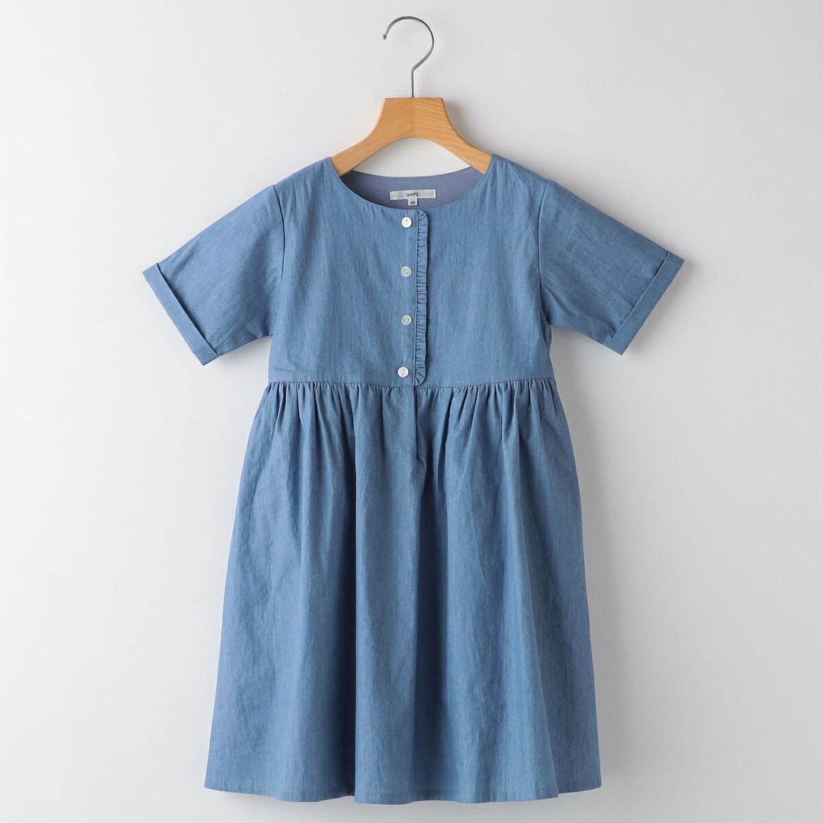 SHIPS KIDS:140〜150cm / ダンガリー 半袖 ワンピース／シップス（SHIPS）のサムネイル